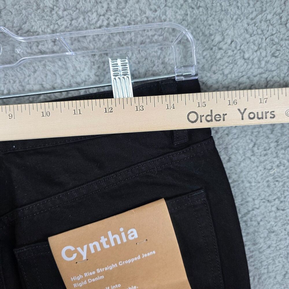 Reformation Cynthia Jeans Women's Black High-Rise Straight Cropped Denim SIze 29 - Picture 8 of 12